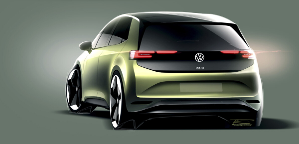 Volkswagen показал на официальных эскизах обновленный ID.3: кросс представят уже через несколько недель